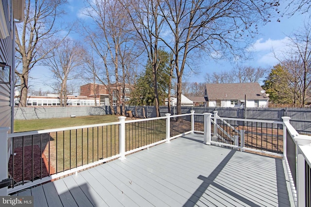 508 Vine St, Palmyra, NJ 08065 - wooden terrace featuring a fenced backyard and a residential view
