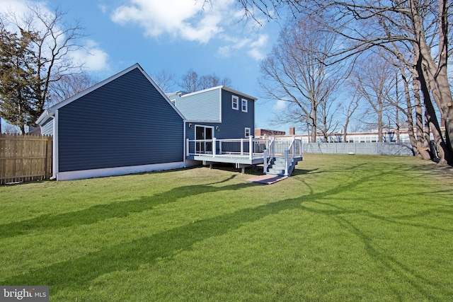 508 Vine St, Palmyra, NJ 08065 - back of house with a wooden deck and a fenced backyard