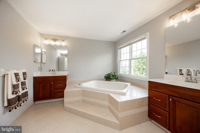 147 Palsgrove Way, Chester Springs, PA 19425 - full bath featuring two vanities, tile patterned floors, and a bath