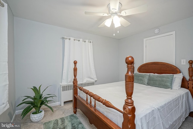 328 Spruce St, Bridgeton, NJ 08302 - bedroom featuring radiator, carpet, and ceiling fan
