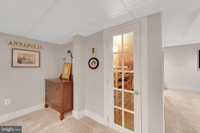 1092 Carriage Hill Pkwy, Annapolis, MD 21401 - hall featuring a paneled ceiling and carpet floors