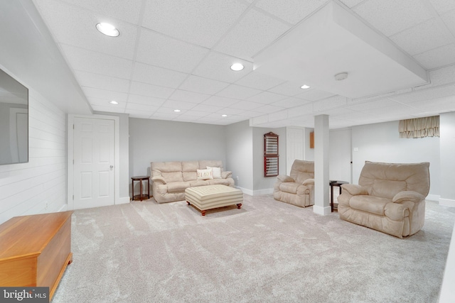 1092 Carriage Hill Pkwy, Annapolis, MD 21401 - living room with carpet flooring, recessed lighting, and a paneled ceiling