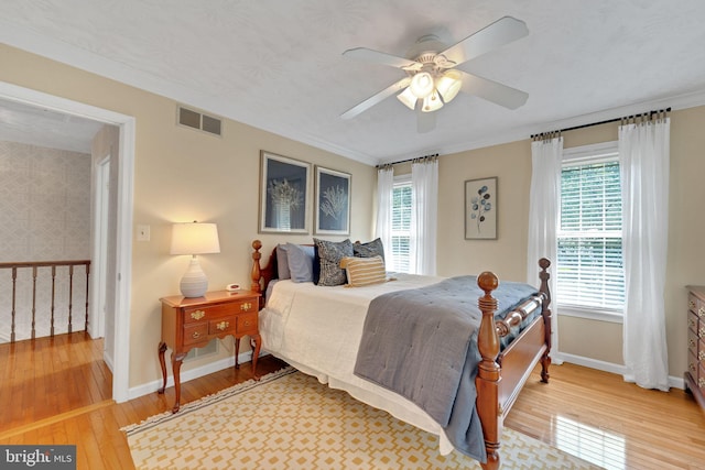 1092 Carriage Hill Pkwy, Annapolis, MD 21401 - bedroom featuring hardwood / wood-style flooring, ceiling fan, and crown molding