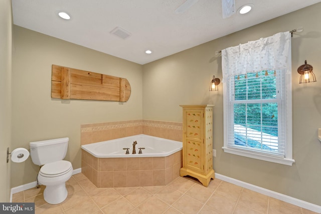 1092 Carriage Hill Pkwy, Annapolis, MD 21401 - full bath featuring a garden tub, tile patterned flooring, and recessed lighting