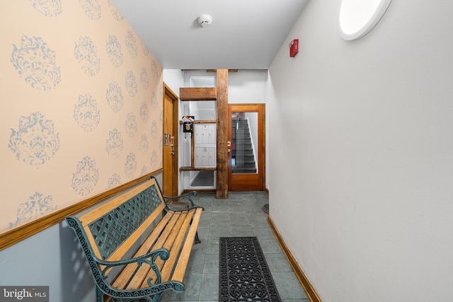 114 Naudain St Unit A, Philadelphia, PA 19147 - corridor featuring wallpapered walls and baseboards