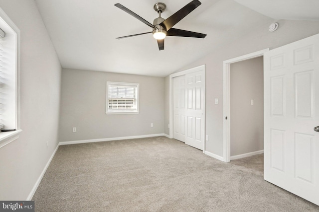 549 Madison Ave, Warminster, PA 18974 - unfurnished bedroom with vaulted ceiling, carpet, a closet, and a ceiling fan