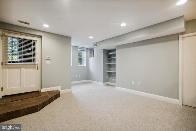 1240 Girard St NW, Washington, DC 20009 - basement featuring carpet flooring and recessed lighting