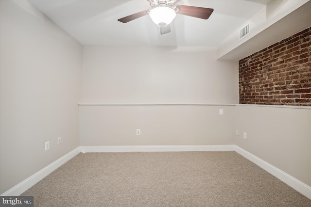1240 Girard St NW, Washington, DC 20009 - carpeted empty room with ceiling fan and baseboards