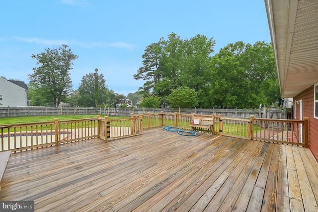 814 Manhattan Beach Rd, Severna Park, MD 21146 - deck featuring a fenced backyard and view of scattered trees