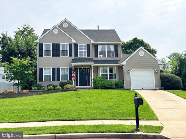 102 Wildflower Ct, Wenonah, NJ 08090 - traditional home with an attached garage, concrete driveway, and a front yard