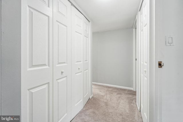 9810 Kingsbridge Dr Unit 102, Fairfax, VA 22031 - hallway featuring light carpet and baseboards