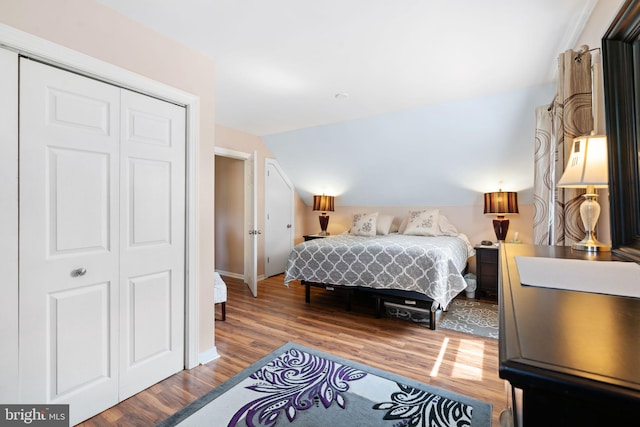 478 Alexander Ave, Maple Shade, NJ 08052 - bedroom featuring wood finished floors, vaulted ceiling, and a closet