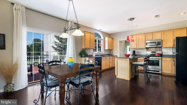 5510 Haverhill Ln, Doylestown, PA 18902 - dining room featuring dark wood-type flooring and recessed lighting