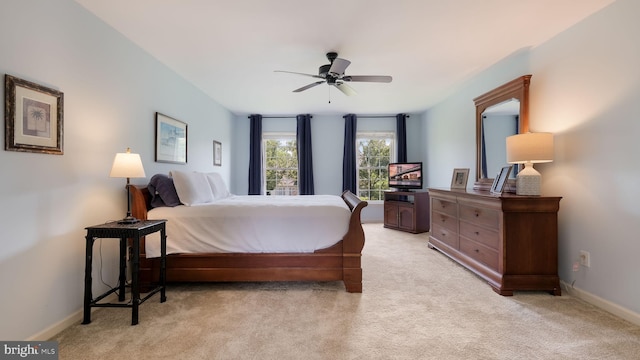 5510 Haverhill Ln, Doylestown, PA 18902 - bedroom with light carpet and ceiling fan