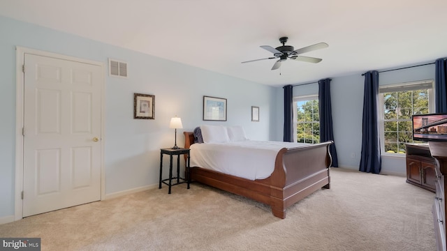 5510 Haverhill Ln, Doylestown, PA 18902 - bedroom with light carpet and ceiling fan