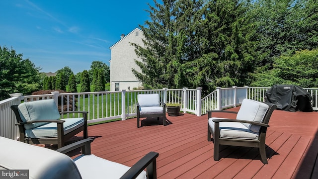 5510 Haverhill Ln, Doylestown, PA 18902 - wooden deck with grilling area