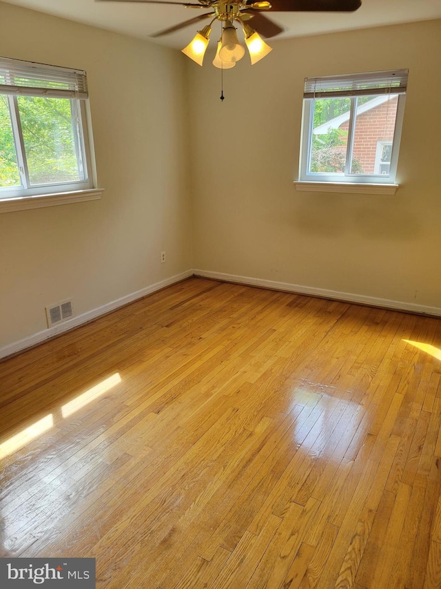 142 Fleetwood Ter, Silver Spring, MD 20910 - unfurnished room with light wood-style floors, a ceiling fan, and healthy amount of natural light