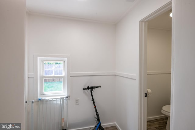 16 S 2nd St, Womelsdorf, PA 19567 - bathroom featuring toilet and crown molding
