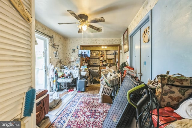 2178 Judith Rd, Hartly, DE 19953 - living room featuring a ceiling fan and wood finished floors