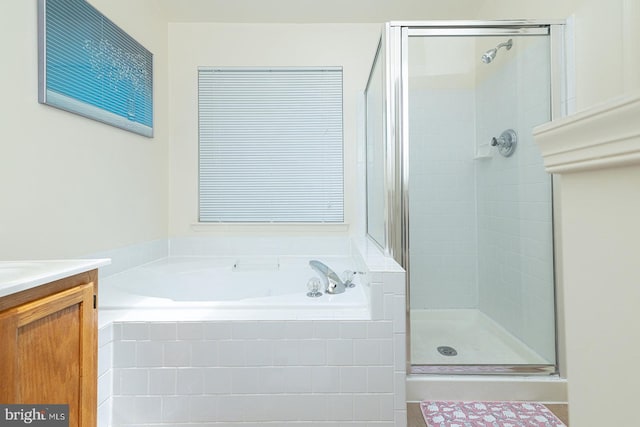 5819 Stream Pond Ct, Centreville, VA 20120 - bathroom with a stall shower, a bath, and vanity
