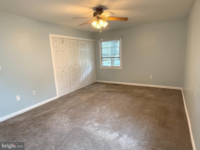 52 Henderson Ln, Willingboro, NJ 08046 - unfurnished bedroom featuring carpet, a closet, and ceiling fan
