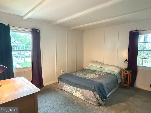 52 Henderson Ln, Willingboro, NJ 08046 - carpeted bedroom featuring a decorative wall and beam ceiling