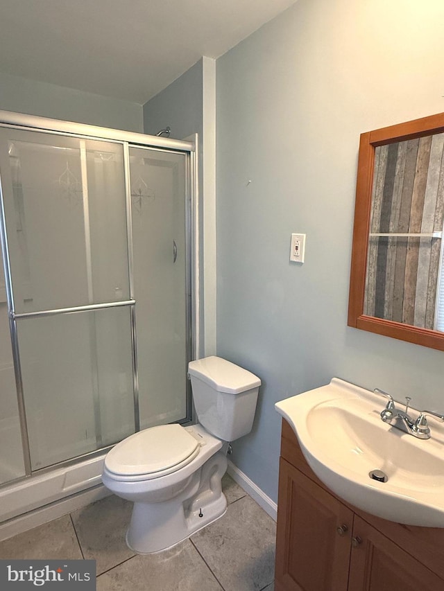 52 Henderson Ln, Willingboro, NJ 08046 - bathroom featuring vanity, tile patterned flooring, and a shower stall