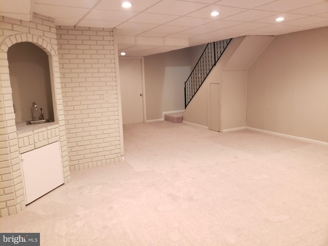760 Princeton Pl Unit 1-760, Rockville, MD 20850 - finished basement with carpet floors, recessed lighting, and stairway