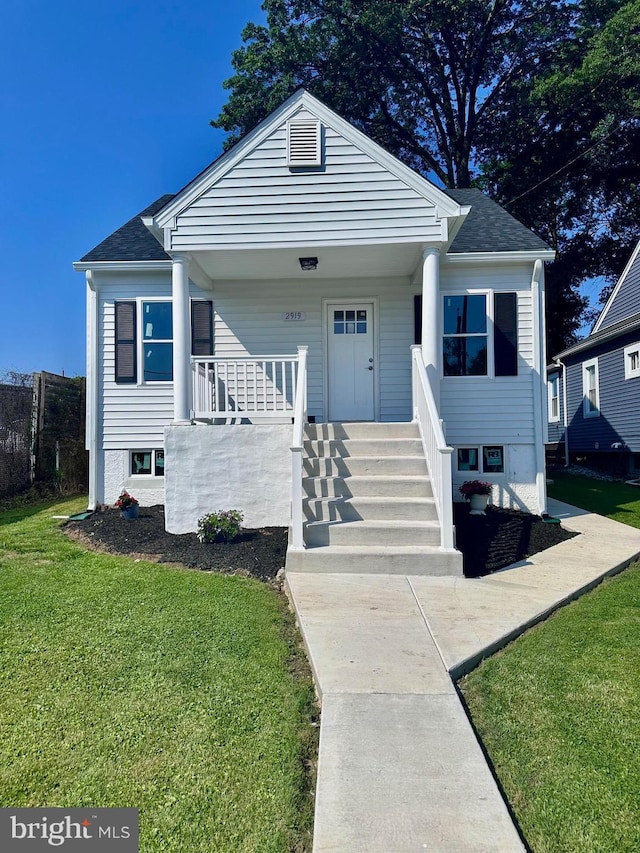 2919 Onyx, Baltimore, MD 21234 - bungalow-style home with a front lawn, a porch, and a shingled roof