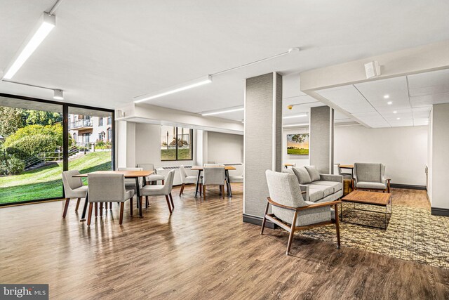 801 Yale Ave Unit 827, Swarthmore, PA 19081 - living room featuring wood finished floors and floor to ceiling windows