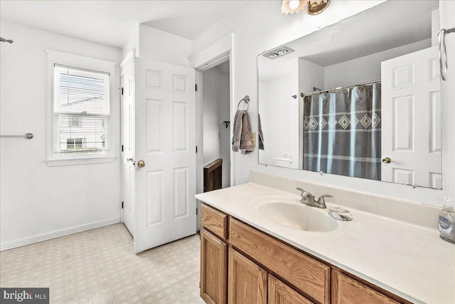 606 Knightsbridge Dr, Hagerstown, MD 21740 - bathroom featuring vanity, tile patterned floors, and a shower with curtain