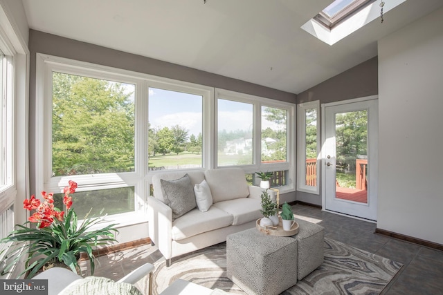 505 Country Pointe Cir, Perkasie, PA 18944 - sunroom / solarium with a skylight, plenty of natural light, and lofted ceiling