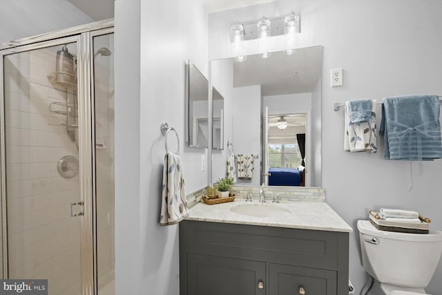 2044 Astilbe Way Unit 2044, Odenton, MD 21113 - full bathroom with vanity, ensuite bathroom, a shower stall, and a ceiling fan