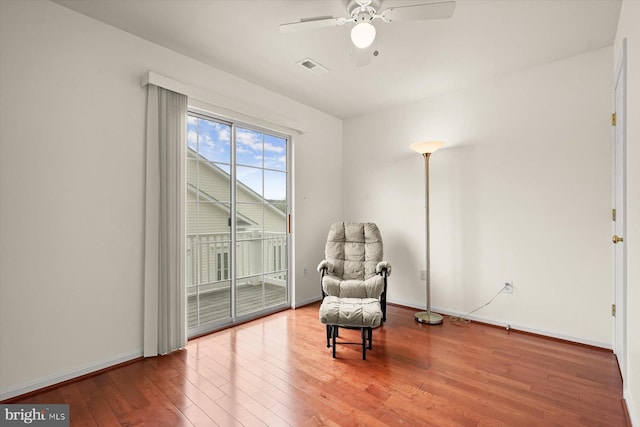 2044 Astilbe Way Unit 2044, Odenton, MD 21113 - sitting room with hardwood / wood-style flooring and a ceiling fan