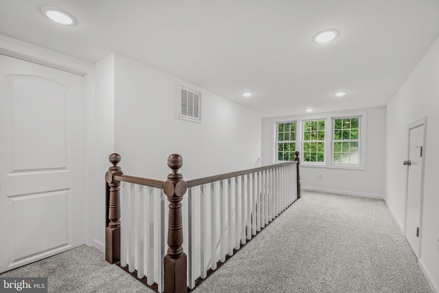9434 Winchester Ave, Bunker Hill, WV 25413 - hall with an upstairs landing, recessed lighting, and carpet floors