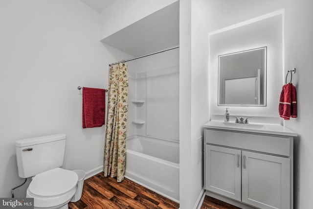 9434 Winchester Ave, Bunker Hill, WV 25413 - full bathroom featuring wood finished floors, vanity, and shower / bath combo with shower curtain