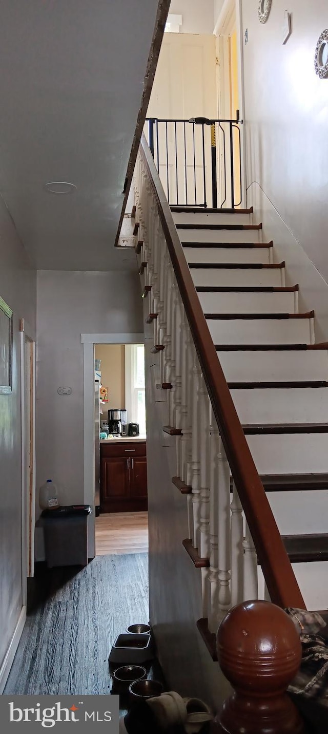 106 Center St, Manns Choice, PA 15550 - stairway featuring wood finished floors