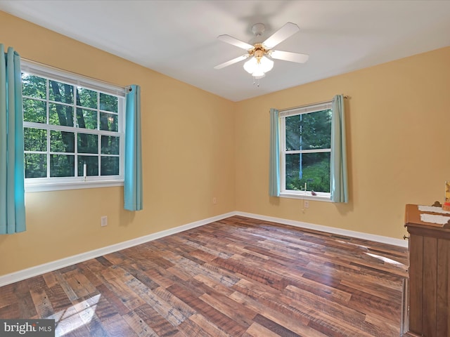 2528 Papoose Dr, Auburn, PA 17922 - empty room with wood finished floors and a ceiling fan
