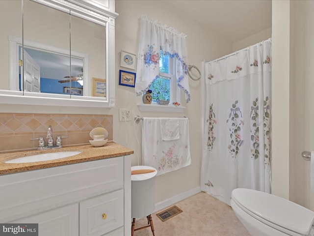 2528 Papoose Dr, Auburn, PA 17922 - full bathroom with vanity, decorative backsplash, and curtained shower