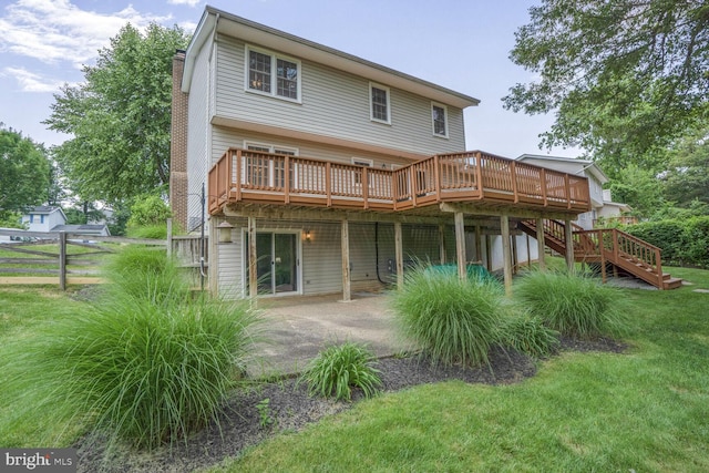 1429 Valley Mill Ct, Herndon, VA 20170 - back of house featuring a deck, stairs, a patio, and a chimney