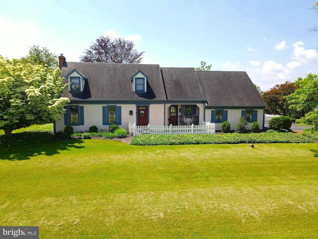 2569 White Oak Rd, Strasburg, PA 17579 - cape cod home featuring a front lawn and a chimney