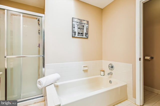 14329 Long Channel Dr, Germantown, MD 20874 - full bathroom with tile patterned floors, a garden tub, and a stall shower