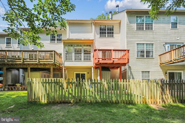 14329 Long Channel Dr, Germantown, MD 20874 - back of house with a wooden deck