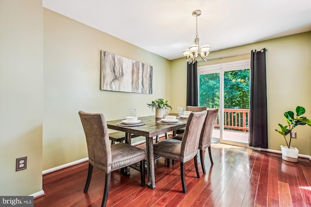 14329 Long Channel Dr, Germantown, MD 20874 - dining area featuring a chandelier and wood finished floors