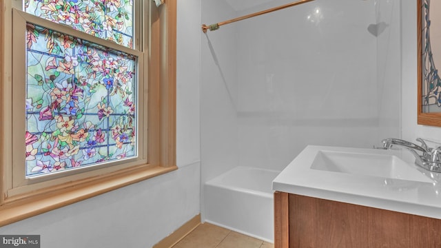501 W 4th St, Bethlehem, PA 18015 - full bath with vanity, tile patterned flooring, and bathing tub / shower combination