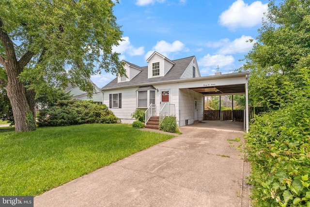 2216 Gaylawn Dr, Halethorpe, MD 21227 - cape cod house featuring concrete driveway and an attached carport