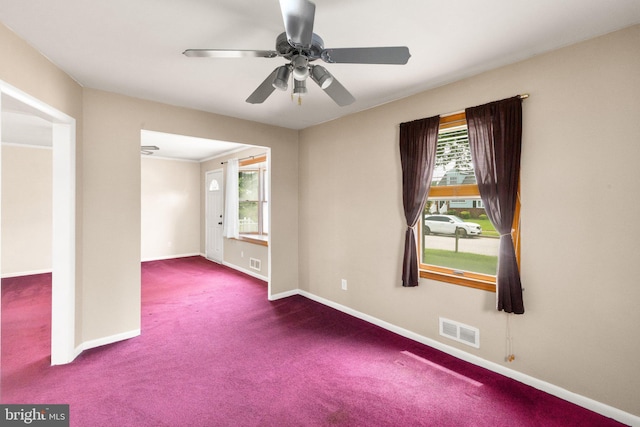 2216 Gaylawn Dr, Halethorpe, MD 21227 - carpeted empty room featuring baseboards and ceiling fan