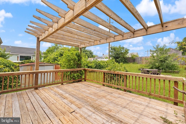 2216 Gaylawn Dr, Halethorpe, MD 21227 - wooden deck featuring a pergola and a shed