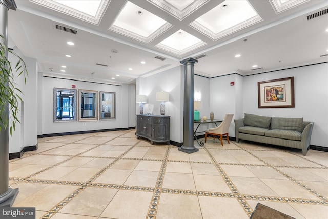 1205 N Garfield St Unit 711, Arlington, VA 22201 - lobby with recessed lighting, crown molding, and coffered ceiling