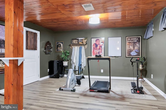 12513 Dardanelle Ct, Herndon, VA 20170 - workout area featuring wood finished floors and wooden ceiling